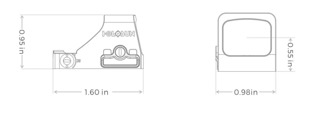 HOLOSUN HS407K X2 Reflex Red Dot Sight Specifications