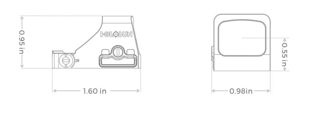 HOLOSUN HS507K-X2 Red Dot Sight Specifications