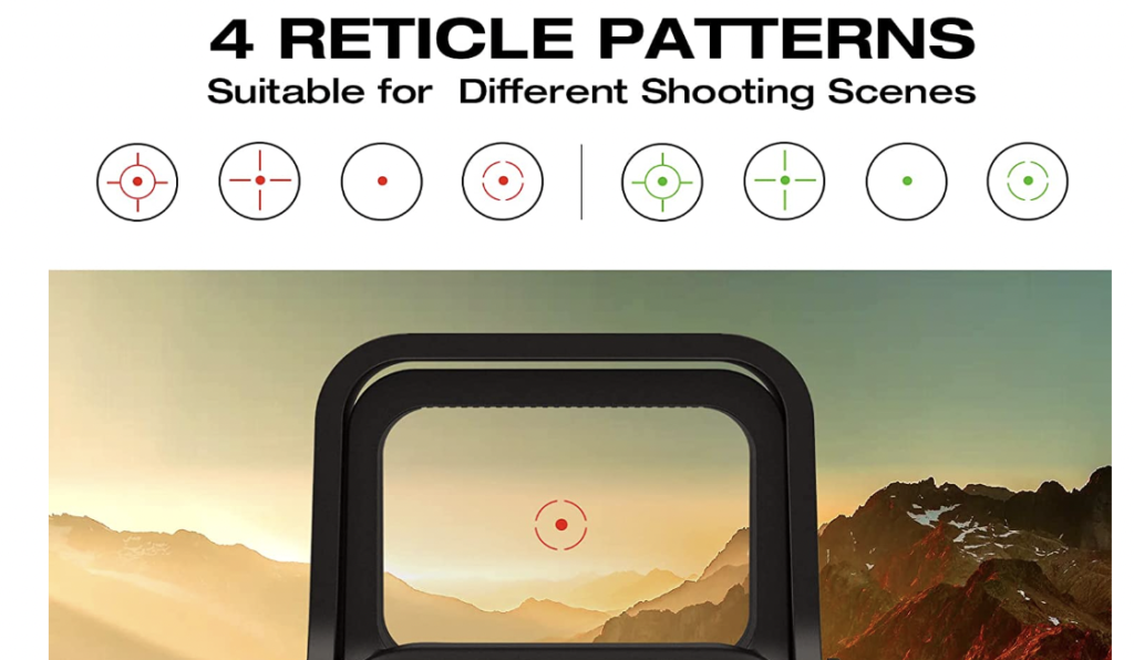 MidTen 1X22X33 Red Green Dot Sight Reticle