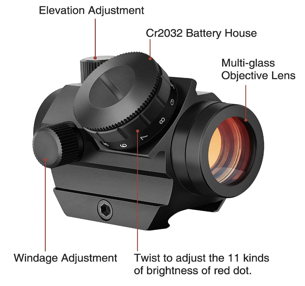 MidTen 2MOA Micro Red Dot Sight Features