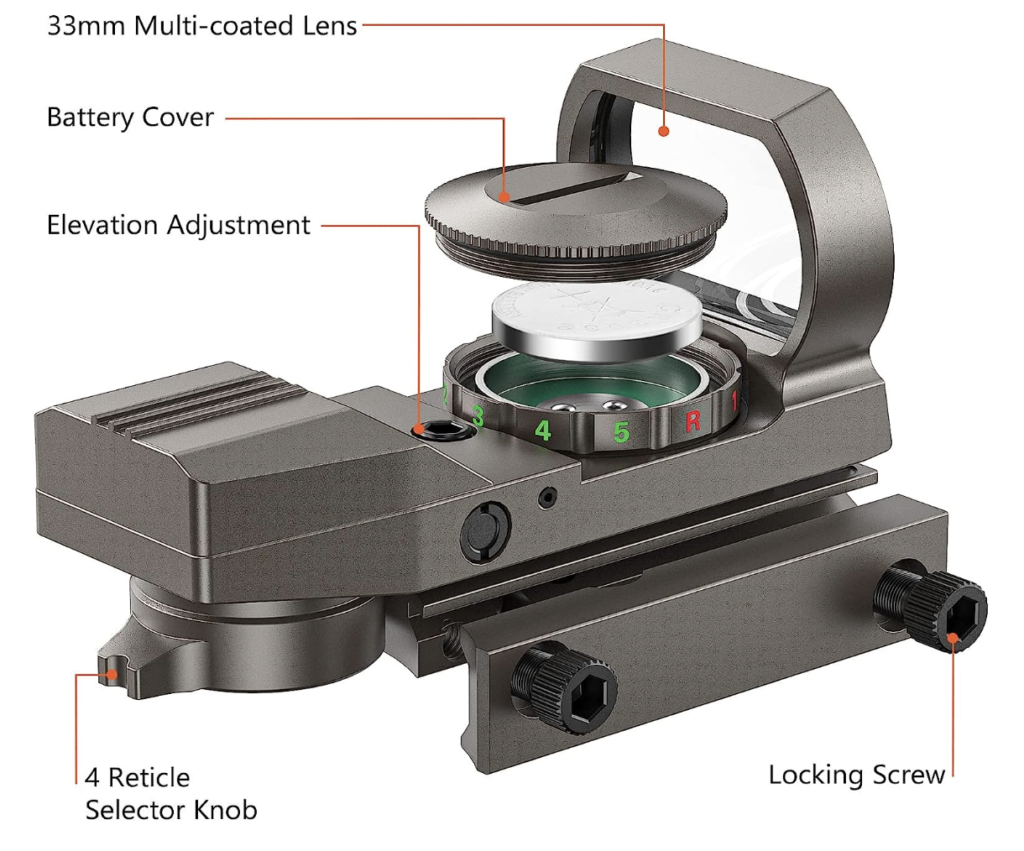 MidTen Red Dot Sight Features