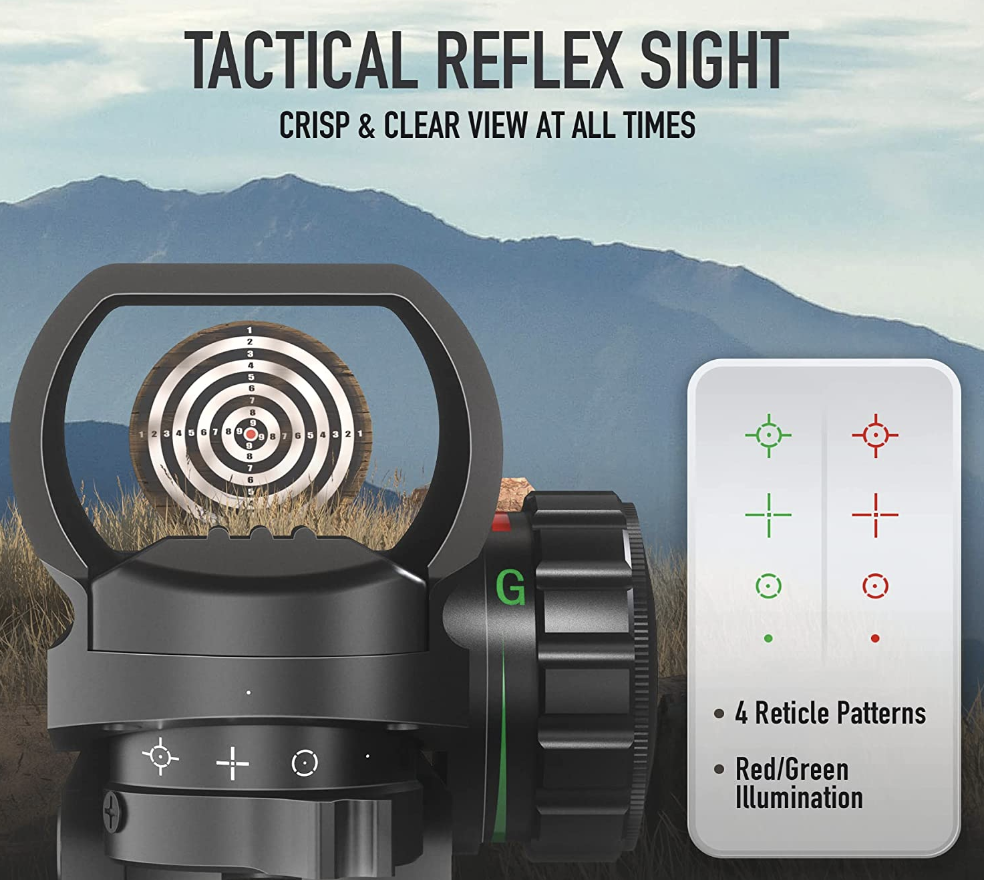 Pinty Red Green Reflex Rifle Scope Dot Sight Reticle