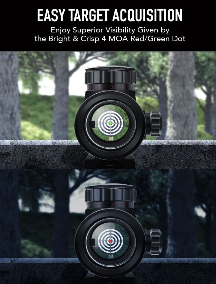 Pinty Tactical 1x40mm Reflex Red Green Dot Sight Reticle