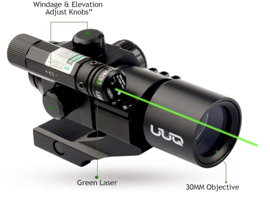 UUQ 1X30 4 MOA Green Red Dot Sight with Green Laser Features 2