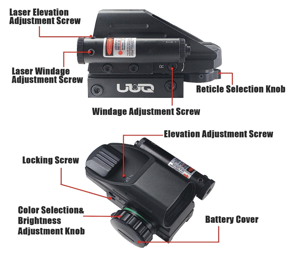 UUQ Tactical Holographic Red Green Reflex Scope Sight Features