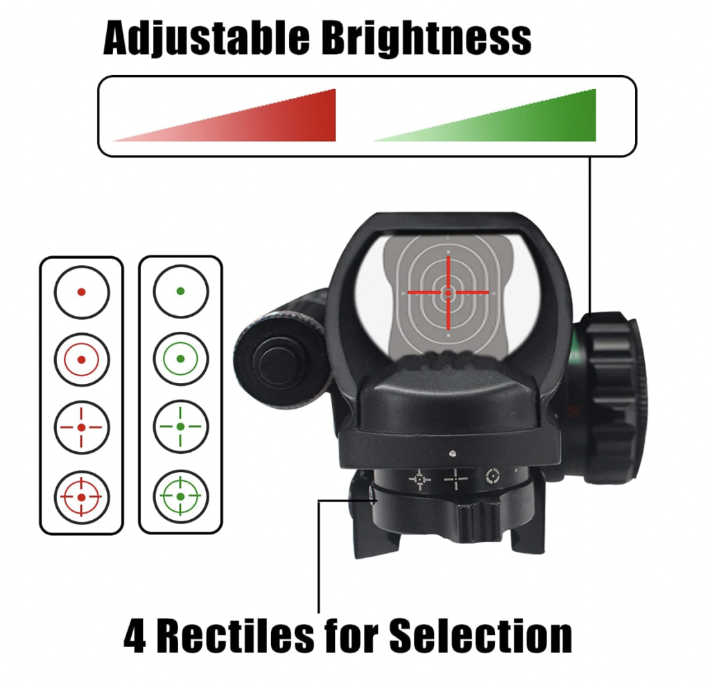 UUQ Tactical Holographic Red Green Reflex Scope Sight Reticle